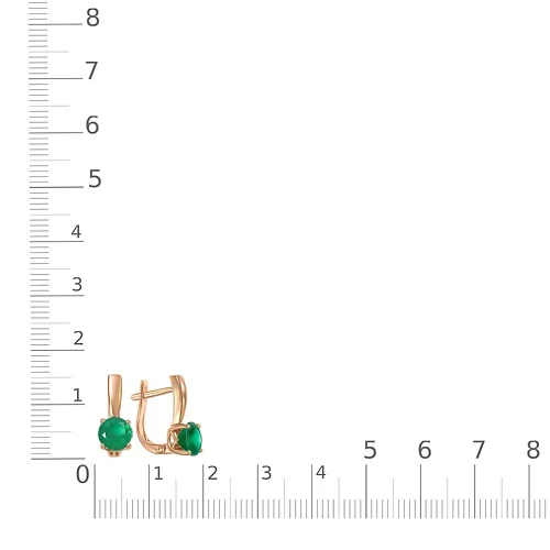 Серьги из красного золота с 2 агатами