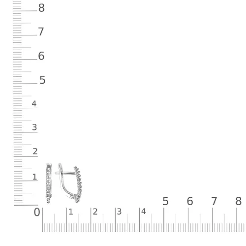 Серьги Дорожки из белого золота с 18 бриллиантами