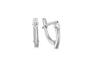 Серьги из белого золота с 2 бриллиантами