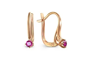 Серьги из красного золота с 2 рубинами