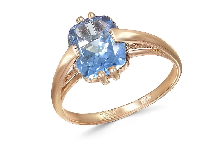 Кольцо из красного золота с топазом swiss