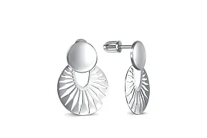 Серьги-пусеты из белого золота без вставок