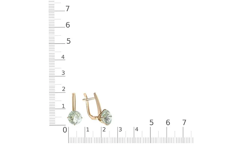Серьги из жёлтого золота с 2 аметистами