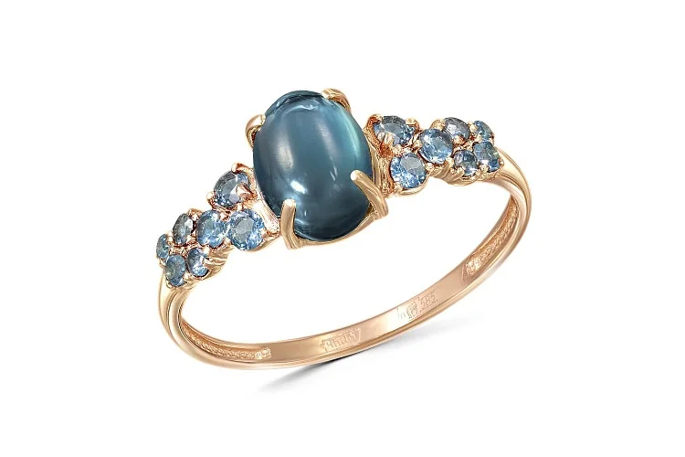 Кольцо из красного золота с 15 топазами лондон