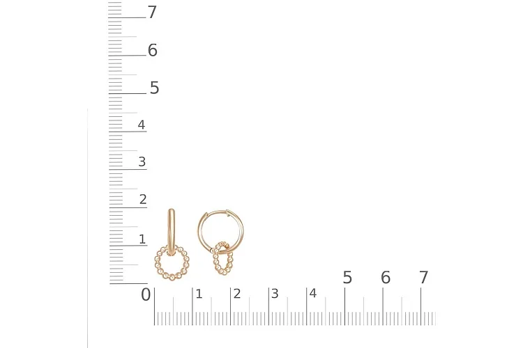 Серьги-трансформеры из красного золота без вставок