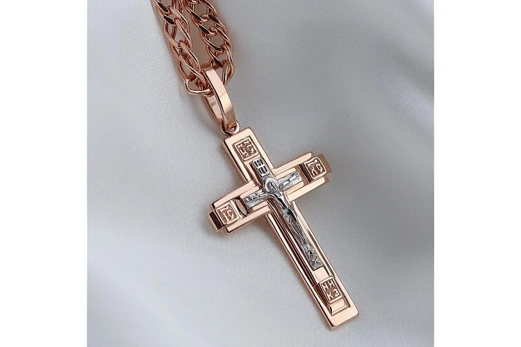 Крест из красного золота без вставок