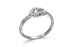 Кольцо из белого золота с 16 бриллиантами