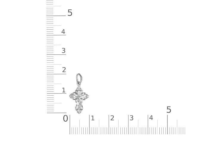 Крест из белого золота без вставок