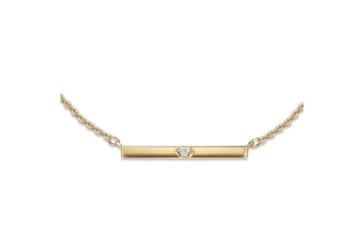Колье из жёлтого золота с фианитом