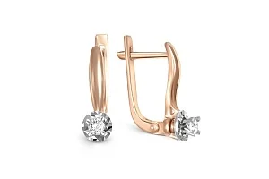 Серьги из красного золота с 2 бриллиантами