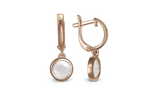 Детские серьги из красного золота с перламутром