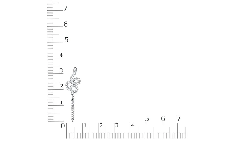 Подвеска Змея из белого золота с 38 фианитами
