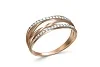 Кольцо Дорожка из красного золота с 30 фианитами
