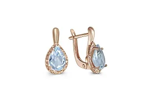 Серьги из красного золота с 2 топазами sky