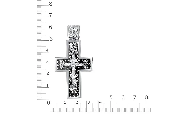 Крест из белого золота без вставок