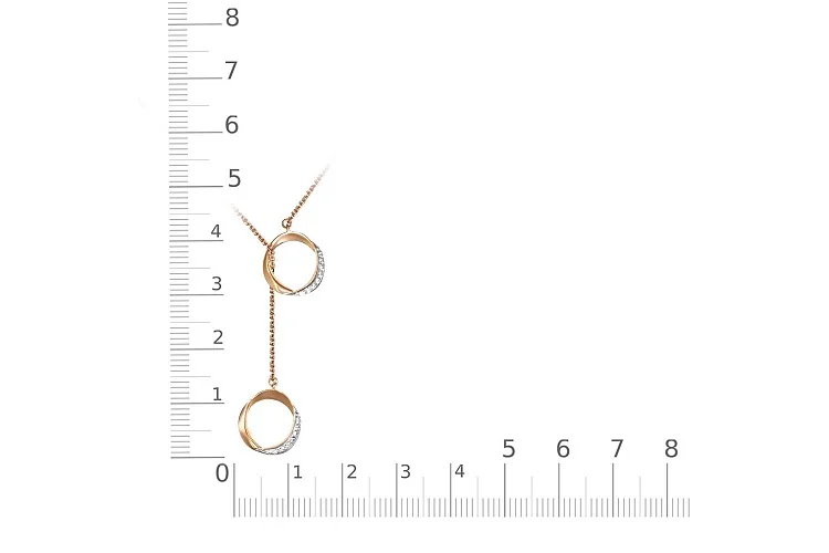 Колье Круг из красного золота с 16 фианитами