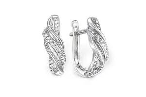Серьги из белого золота с 34 бриллиантами