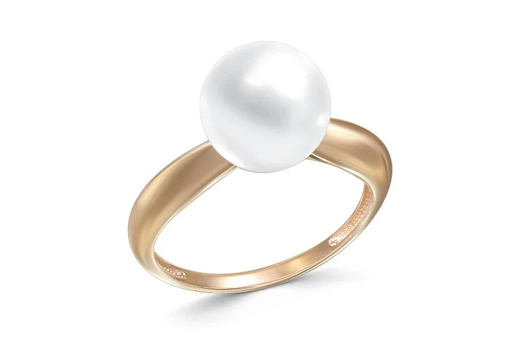 Кольцо из красного золота с жемчугом