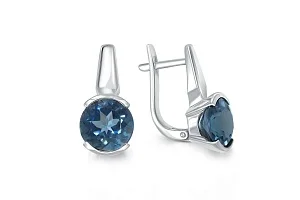 Серьги из белого золота с 2 топазами лондон
