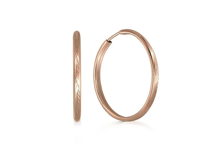 Серьги-конго из красного золота без вставок