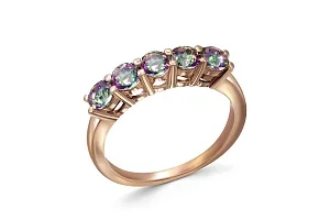 Кольцо Дорожка из красного золота с 5 кварцами