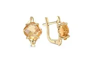 Серьги из жёлтого золота с 2 цитринами
