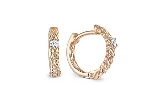 Серьги из красного золота с 2 бриллиантами