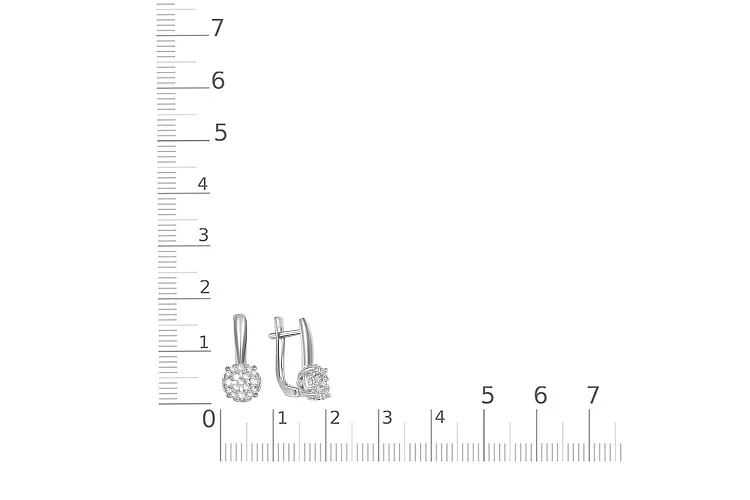 Серьги Малинки из белого золота с 40 бриллиантами