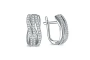 Серьги из белого золота с 84 фианитами