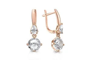 Серьги из красного золота с горным хрусталём