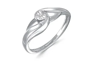 Кольцо из белого золота с бриллиантом