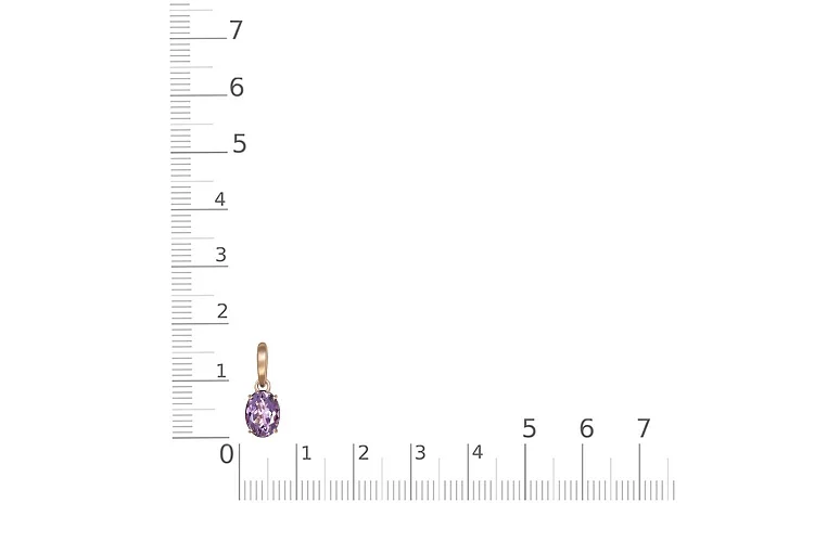 Подвеска из красного золота с аметистом