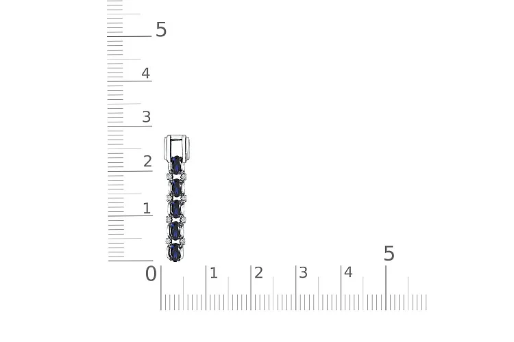 Подвеска Дорожка из белого золота с 13 фианитами