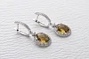 Серьги из белого золота с 2 султанитами и 74 фианитами