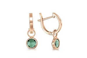 Серьги-трансформеры из красного золота с 2 кварцами