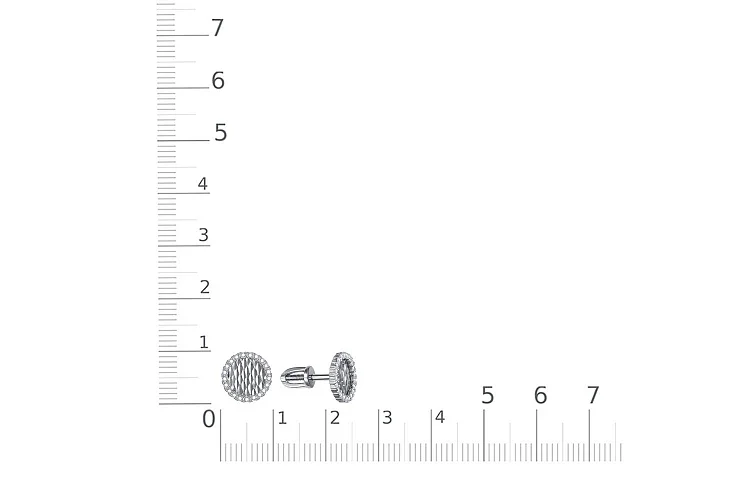 Серьги-пусеты из белого золота с 42 фианитами