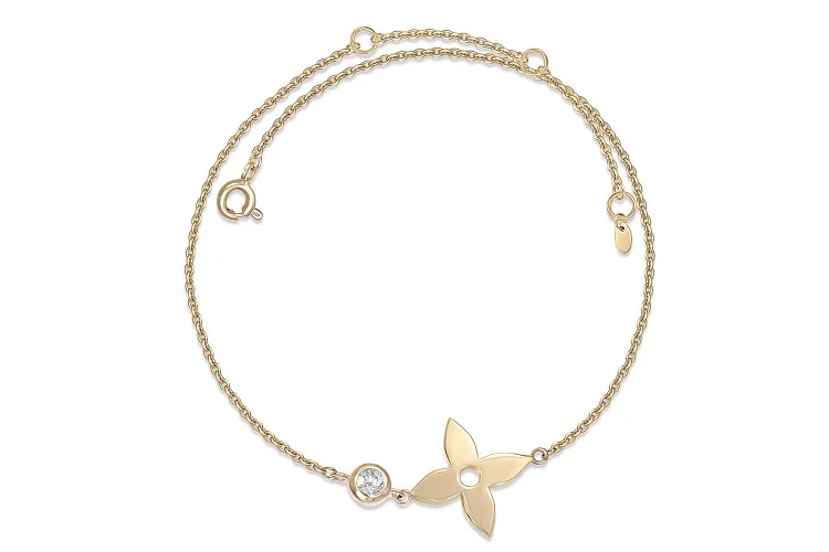 Колье Клевер из жёлтого золота с фианитом