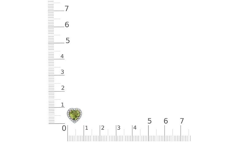 Подвеска Сердце из красного золота с хризолитом и 18 фианитами