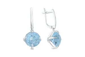Серьги из белого золота с 2 топазами sky