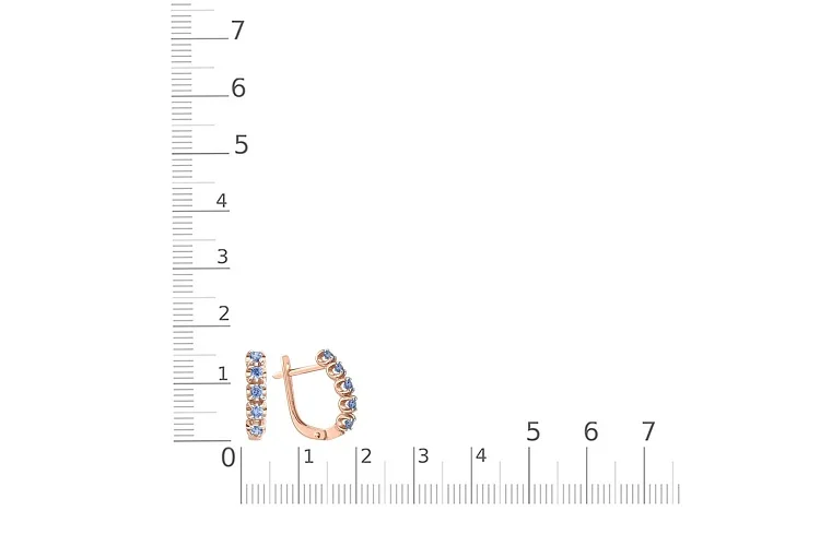 Серьги Дорожки из красного золота с 10 циркониями