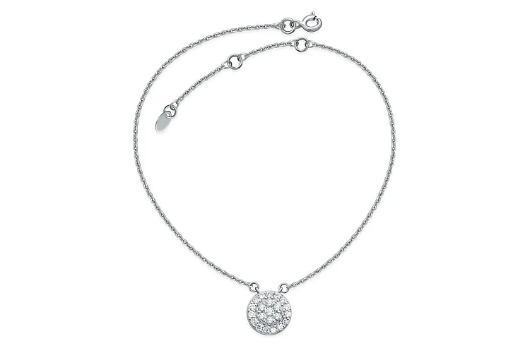 Колье из белого золота с 22 муассанитами