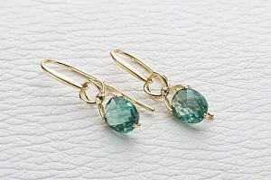 Серьги из жёлтого золота с 2 кварцами