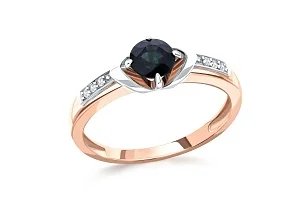 Кольцо из красного золота с сапфиром и 6 бриллиантами