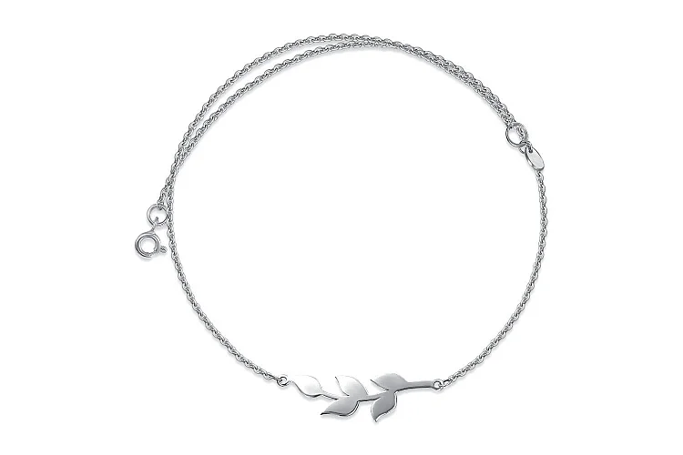 Колье Веточка из белого золота без вставок