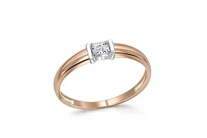 Кольцо из красного золота с бриллиантом