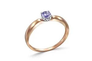 Кольцо из красного золота с танзанитом