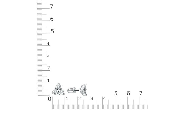 Серьги-пусеты из белого золота с 6 бриллиантами