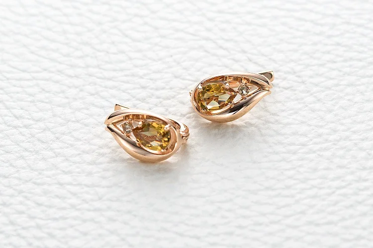 Серьги из красного золота с 4 султанитами