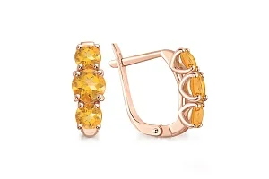 Серьги из красного золота с 6 цитринами