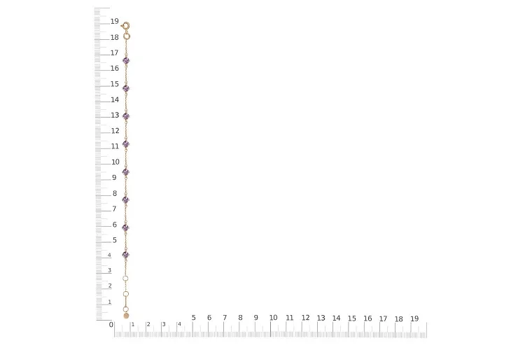 Браслет из красного золота с 8 аметистами